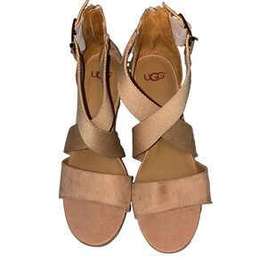 UGG Calla Blush Pink Wedge Heel Sandals- Women Size 10 (USA) New No Box